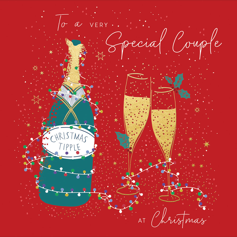 A Very Special Couple Christmas Tipple Foiled Christmas Card Love Kates 4078