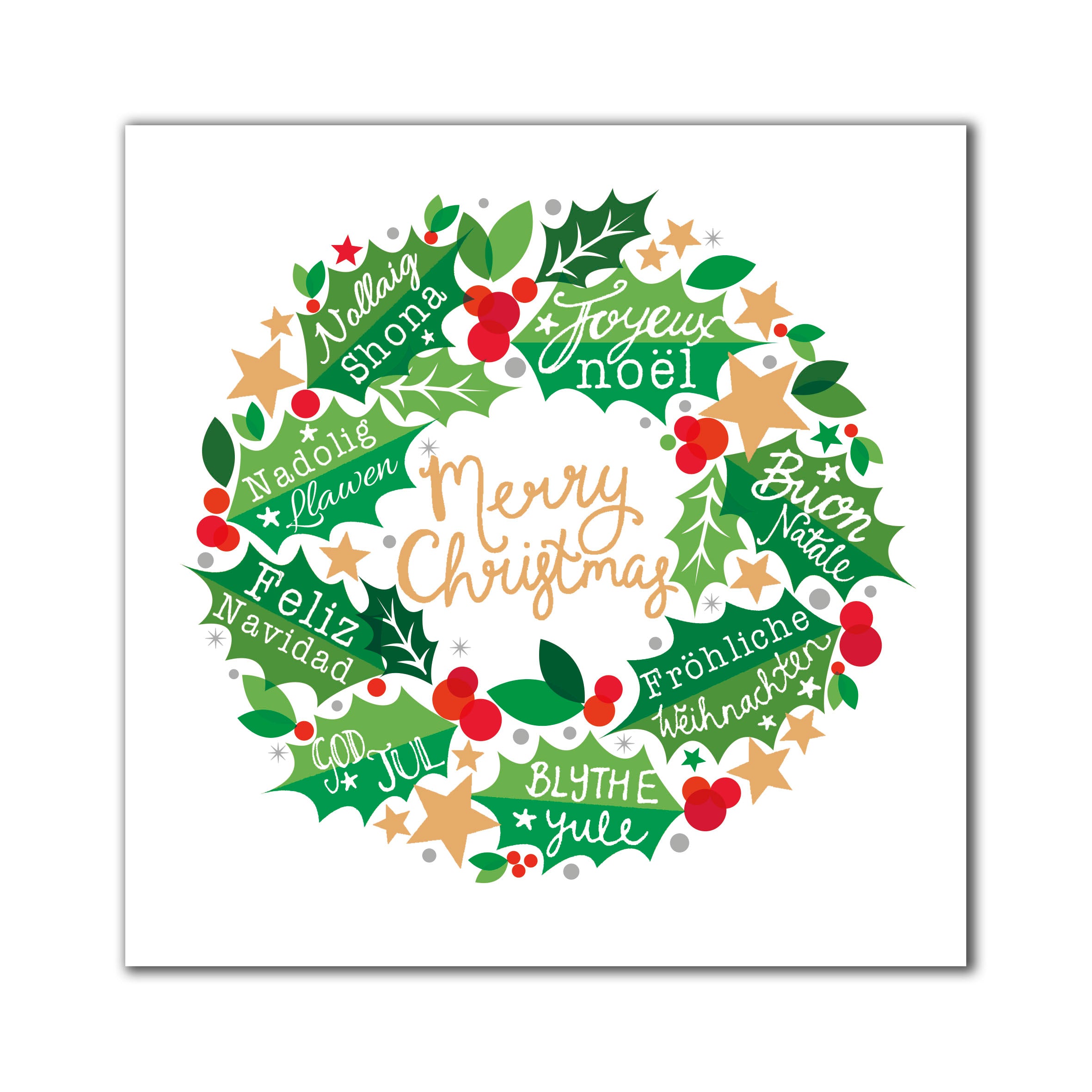 Pack of 8 Wreath British Heart Foundation Charity Christmas Cards