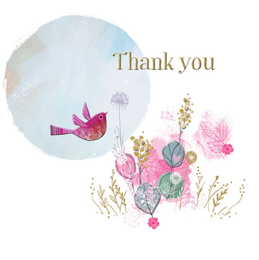 Bird And Flowers Thank You Greeting Card By The Curious Inksmith Love Kate S