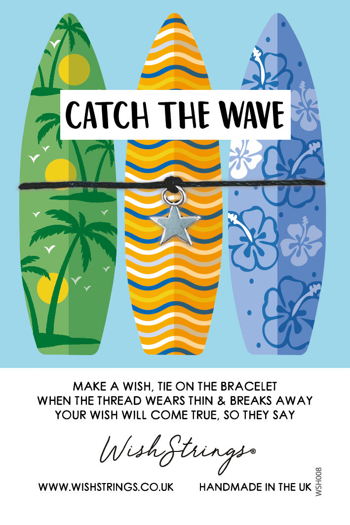 Catch The Wave Surfing Wish String Bracelet With Lucky Charm – Love Kate's