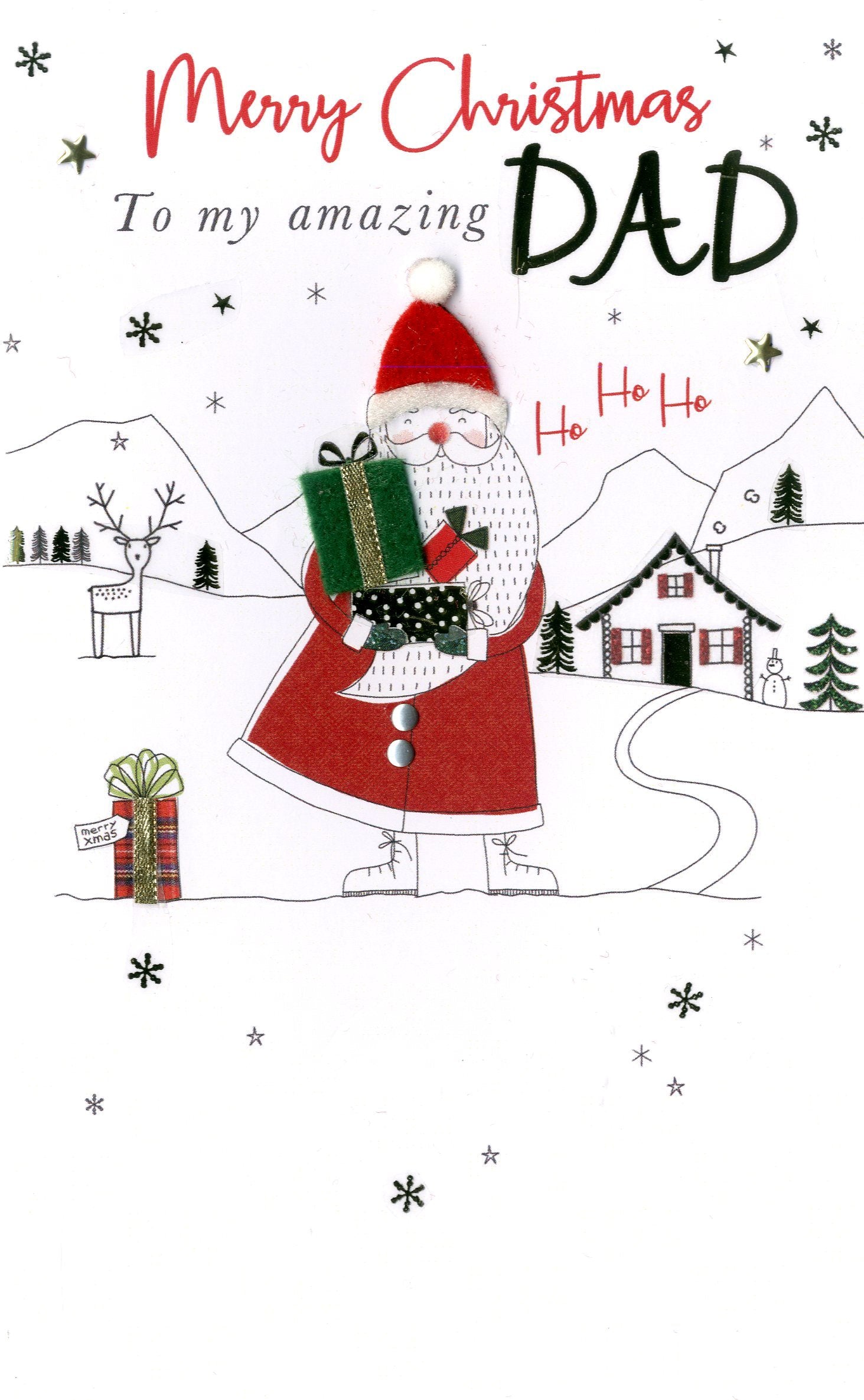 Amazing Dad Embellished Hand-Finished Christmas Card