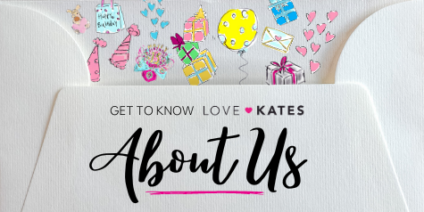 Get to Know Love Kates about us blog post featuring hand drawn doodles