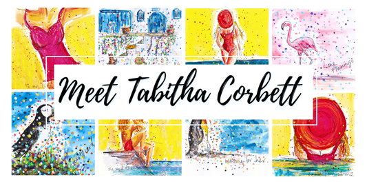 Meet Love Kate's New Artist Tabitha Corbet - lady in red cozzy travel collection and animals from around the world