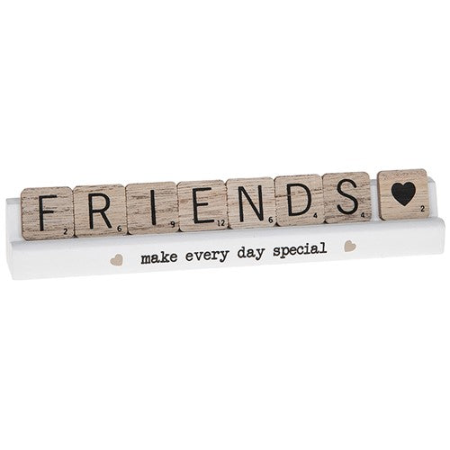 Scrabble Sentiments Friends Every Day Special Wooden Scrabble Table Plaque