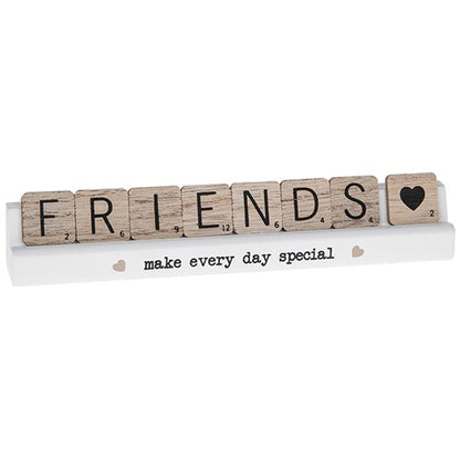 Scrabble Sentiments Friends Every Day Special Wooden Scrabble Table Plaque