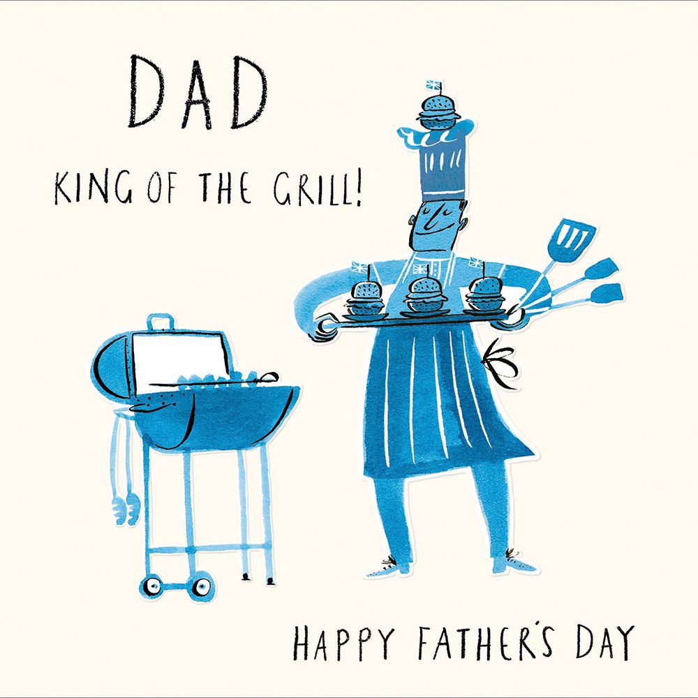 Dad King Of The Grill! BBQ Happy Father's Day Greeting Card