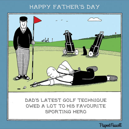 Dad's Latest Golf Technique Funny Fred Father's Day Card