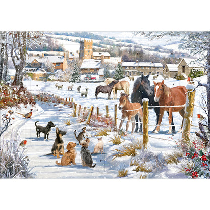 Caltime Festive Snowy Lane Traditional Christmas Advent Calendar