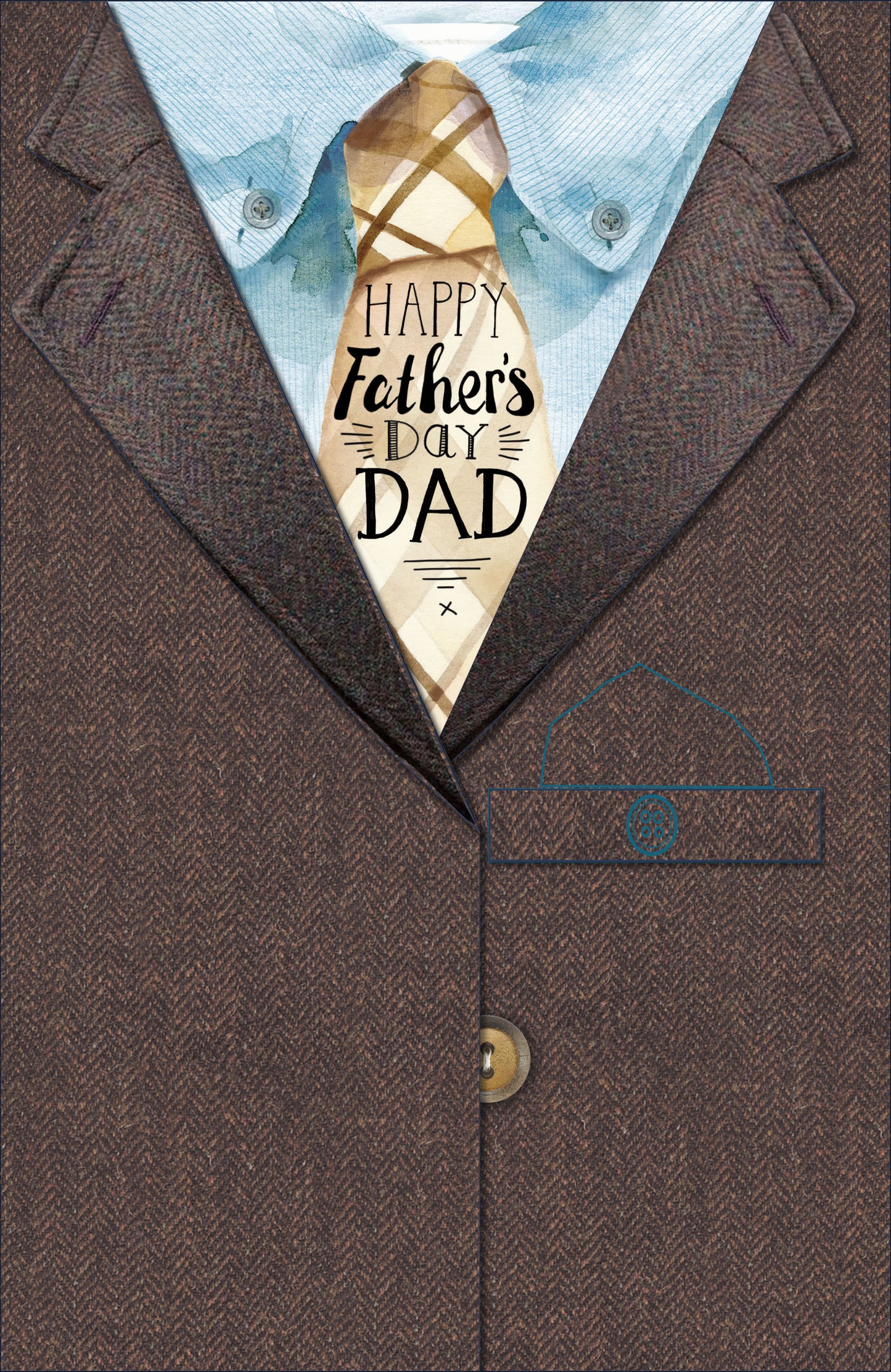 Happy Father's Day Dad Card Suit Jacket Shaped