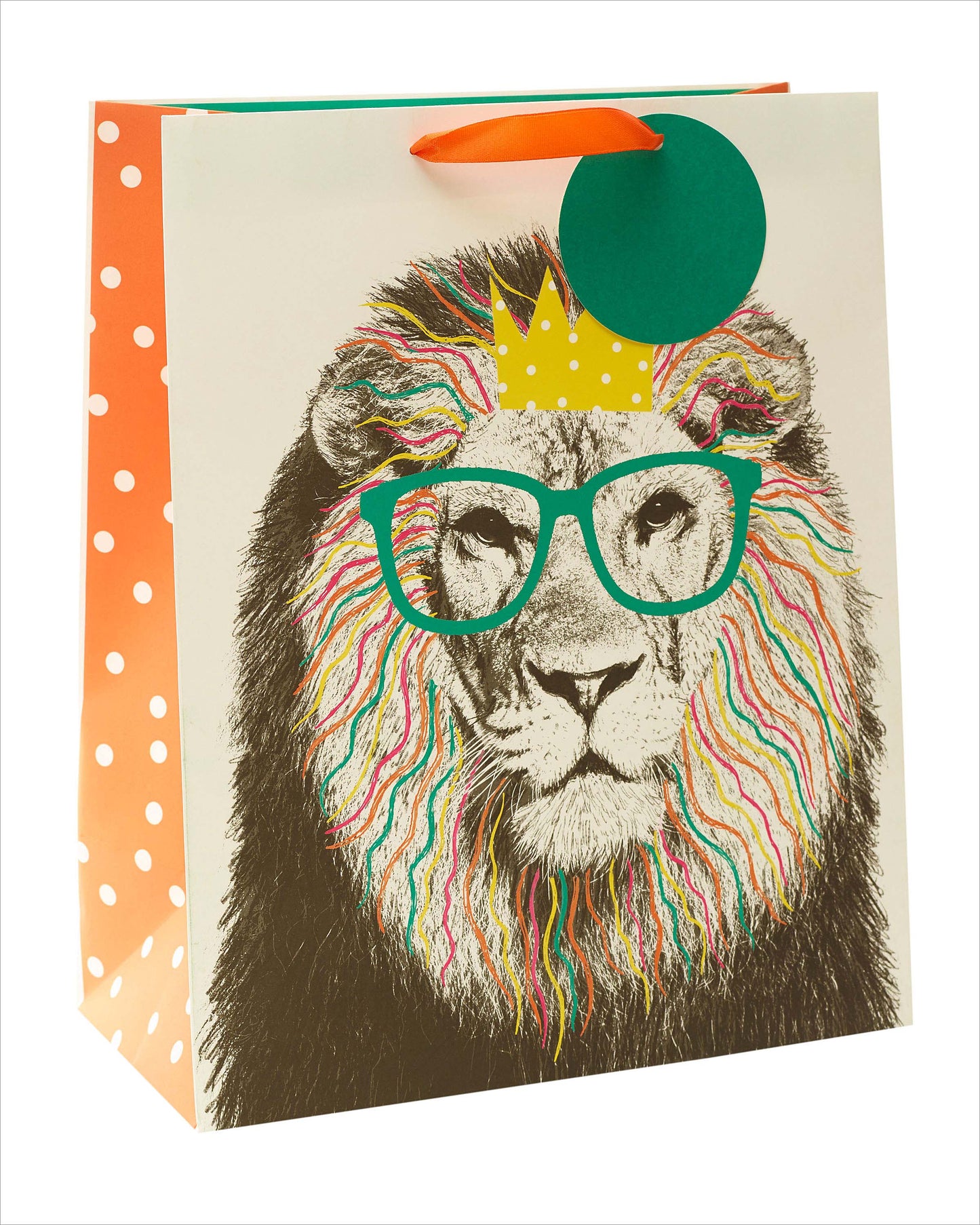 Vivid Safari Lion Themed Large Gift Bag With Tag