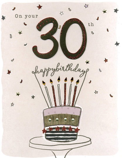 On Your 30th Birthday Gigantic Greeting Card  A4 Sized Cards