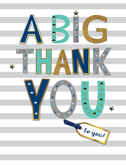 A Big Thank You To You Gigantic Greeting Card  A4 Sized Cards