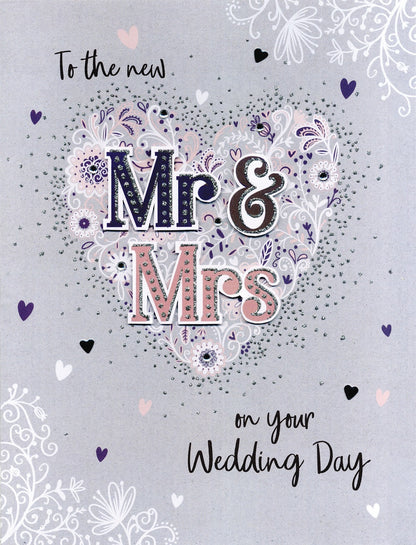 The New Mr & Mrs On Your Wedding Day Gigantic Card  A4 Sized Cards