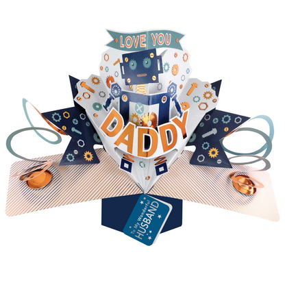 Pop Up Daddy Robot Greeting Card Choice Of Cards