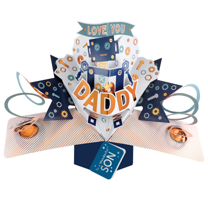 Pop Up Daddy Robot Greeting Card Choice Of Cards