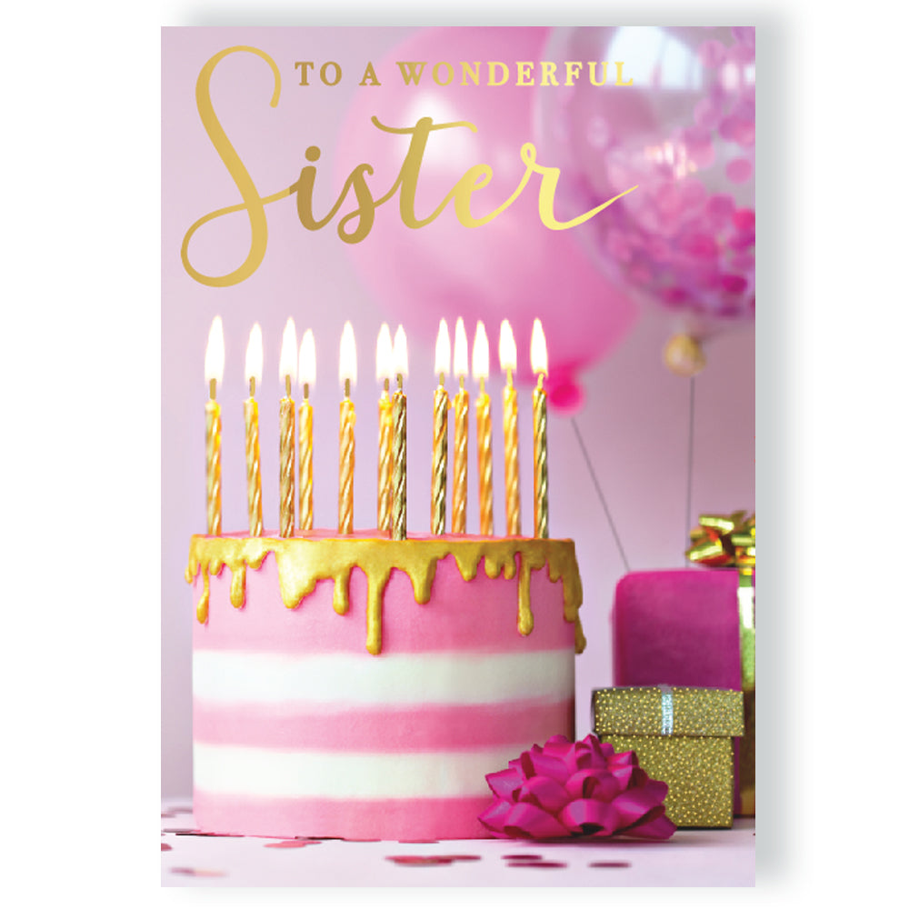 Wonderful Sister Musical Birthday Card Singing "Happy Birthday To You"