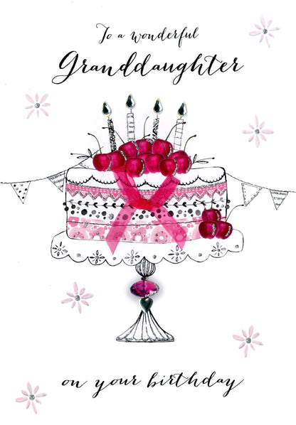 Wonderfull Granddaughter Birthday Embellished Greeting Card