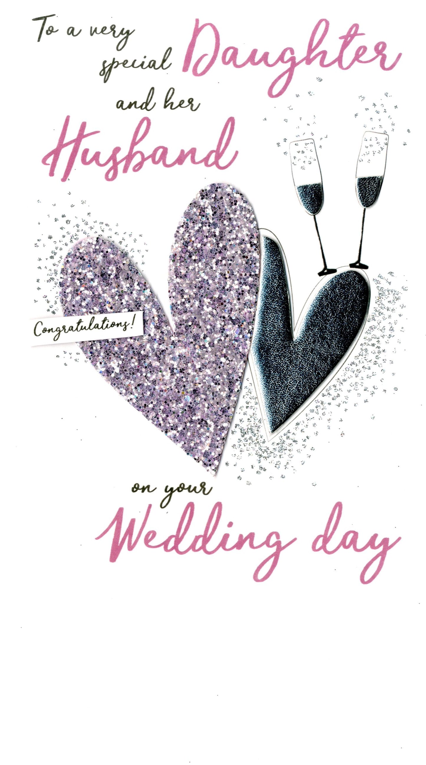 Daughter & Husband Wedding  Greeting Card Hand-Finished