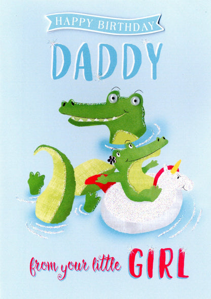 Daddy From Little Girl Birthday Greeting Card