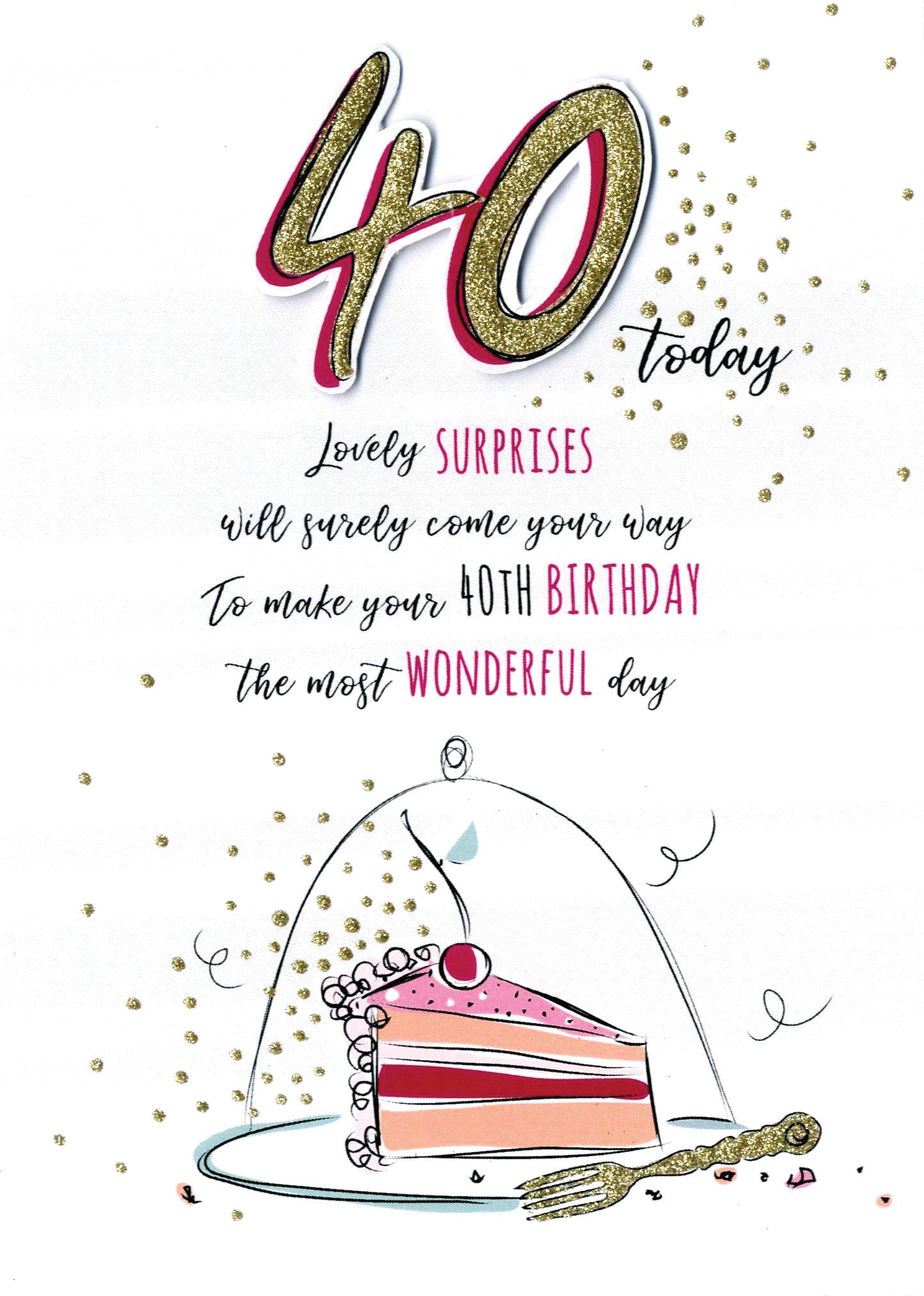 Most Wonderful 40th Birthday Greeting Card