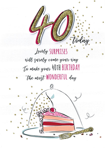 Most Wonderful 40th Birthday Greeting Card