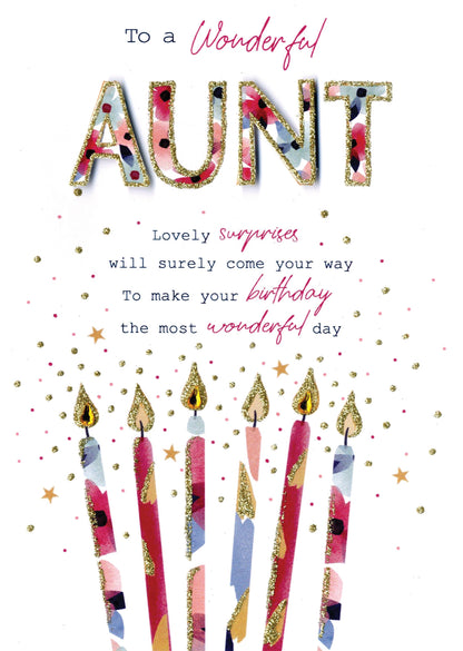 To A Wonderful Aunt Birthday Greeting Card