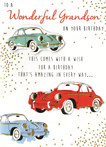 To A Wonderful Grandson On Your Birthday Greeting Card