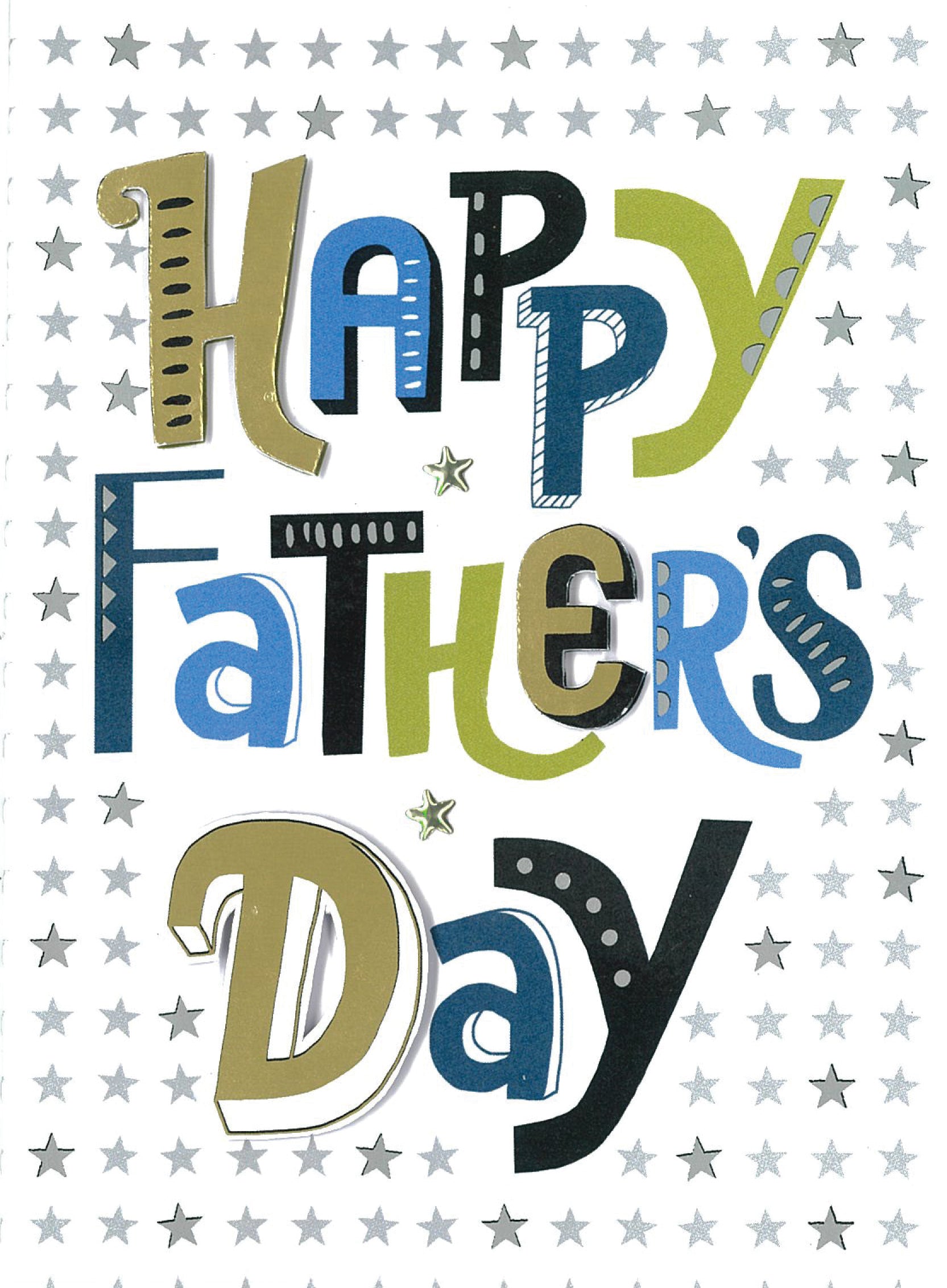 Happy Fathers Day Star Father Embellished Fathers Day Greeting Card