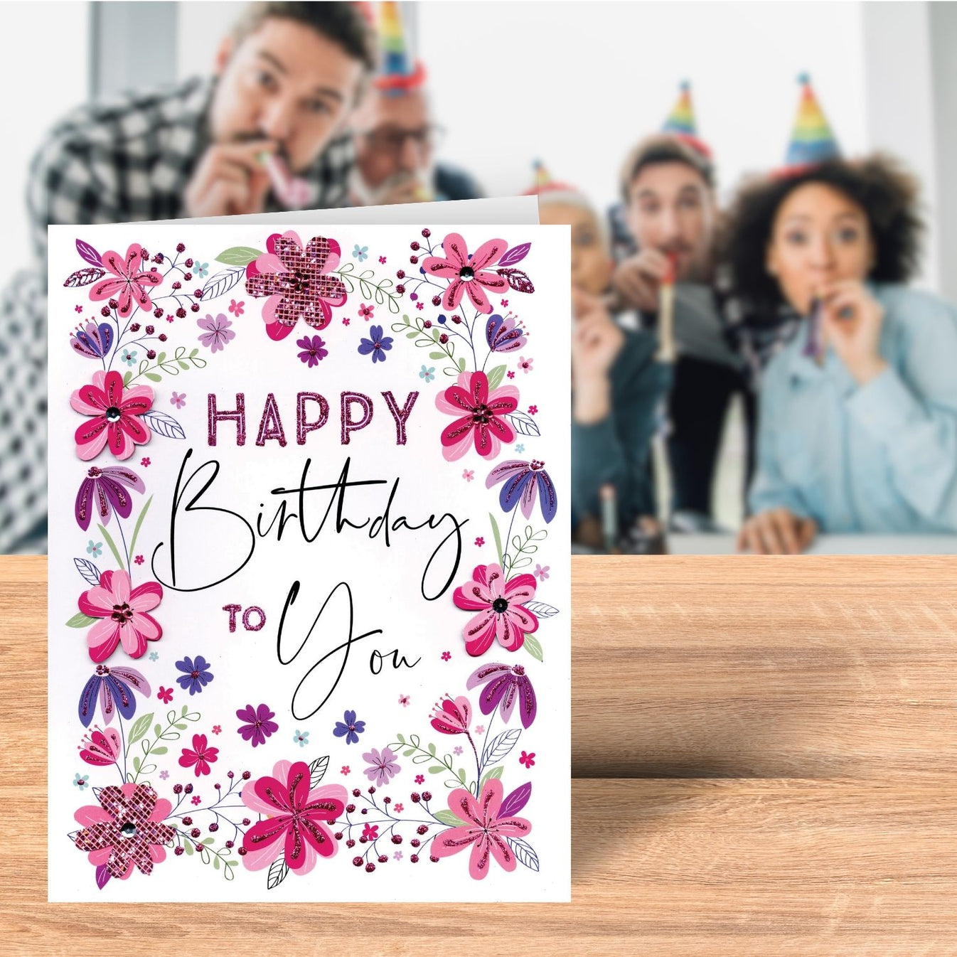 Happy Birthday Flowers Gigantic Greeting Card A4 Sized Cards Love Kates