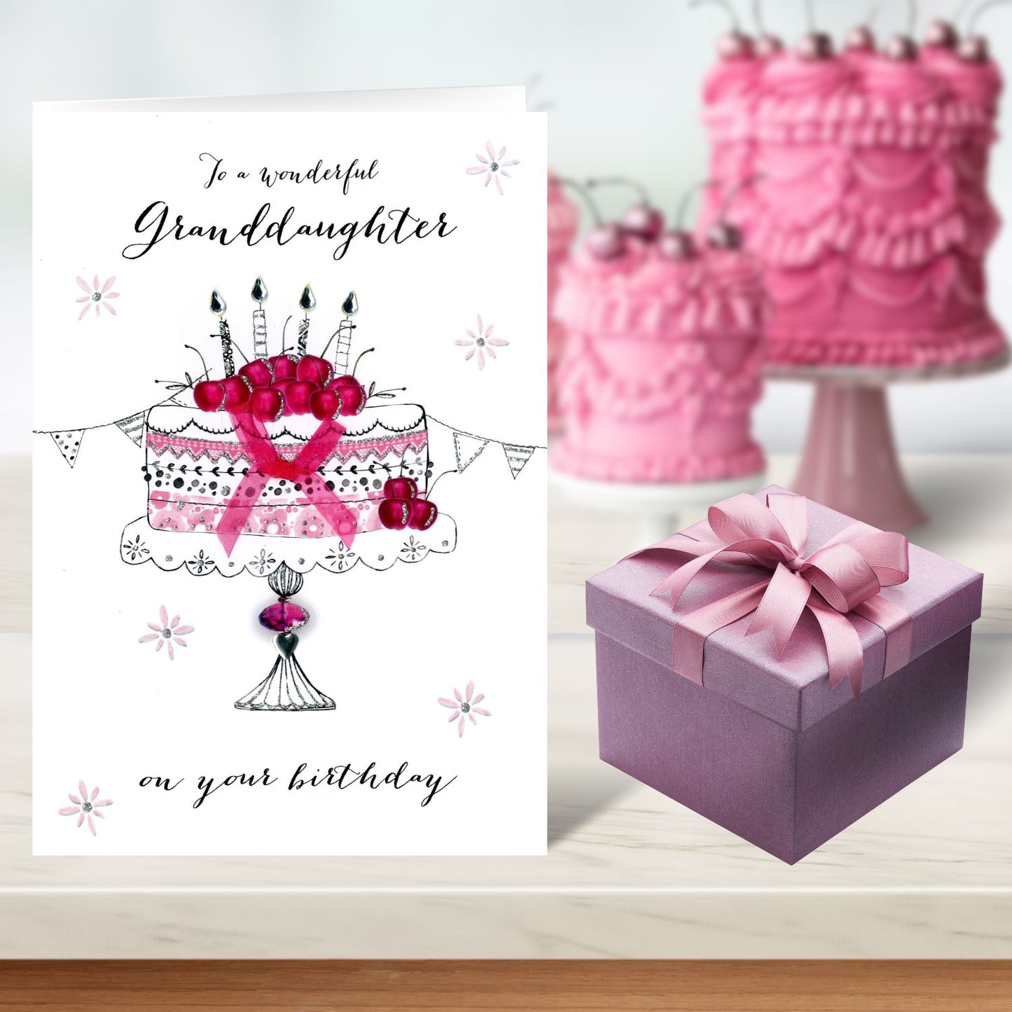 Wonderfull Granddaughter Birthday Embellished Greeting Card