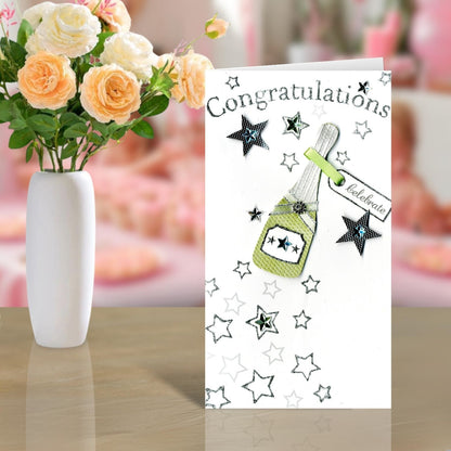 Congratulations Celebrate Luxury Champagne Greeting Card