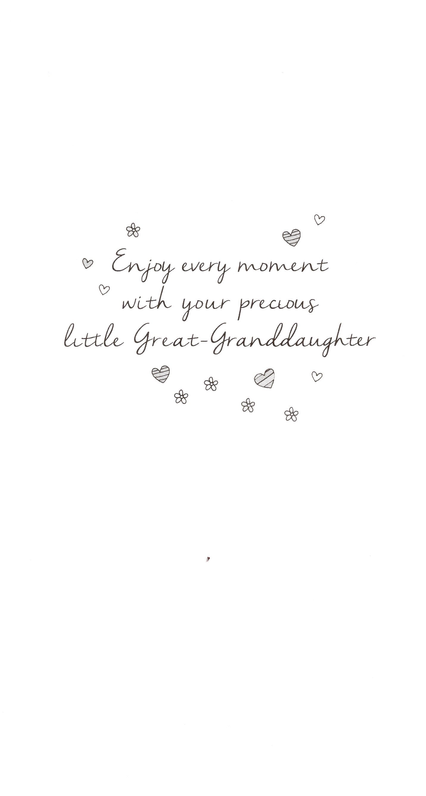 New Baby Great Granddaughter Luxury Champagne Greeting Card