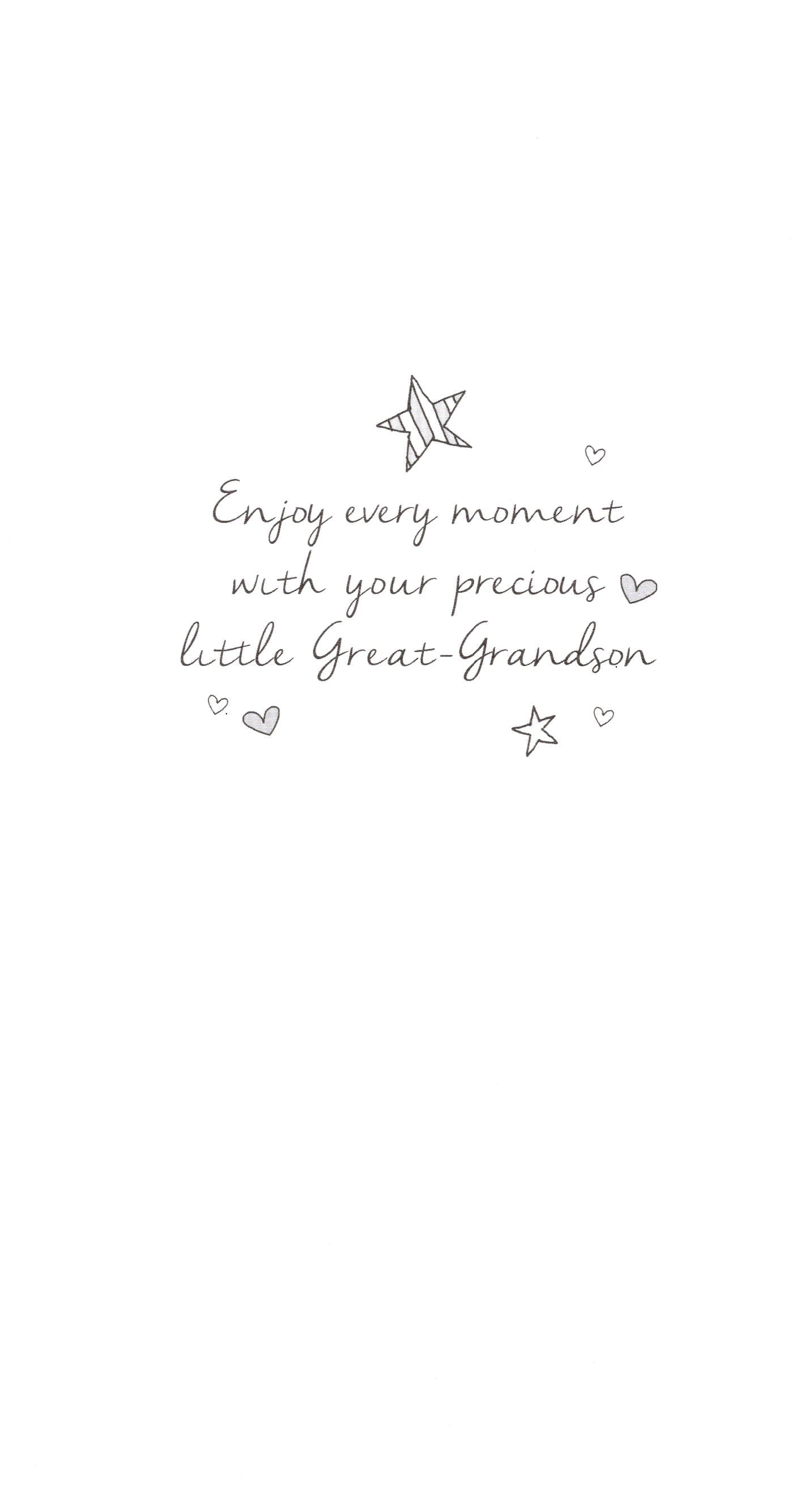 New Baby Great Grandson Luxury Champagne Greeting Card