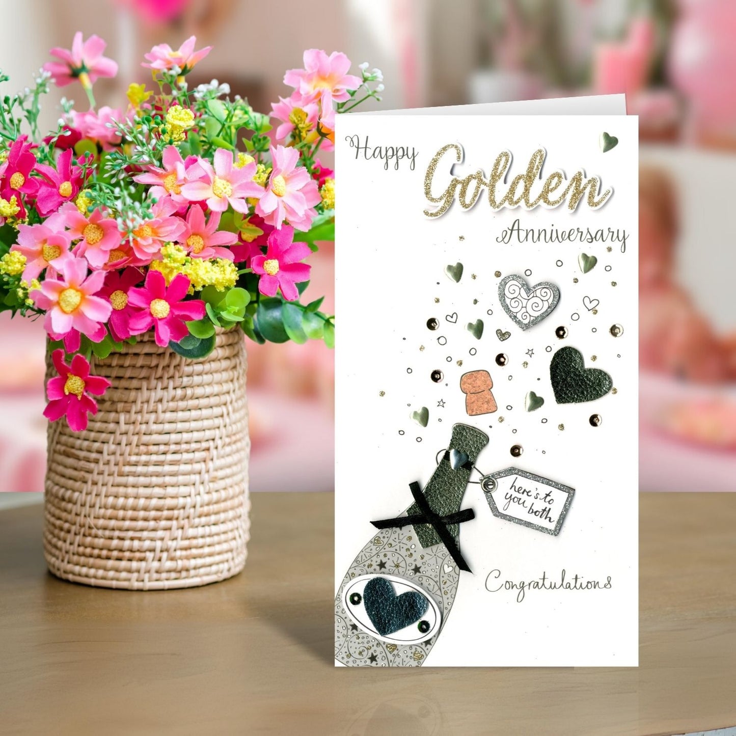 Happy Golden Anniversary Greeting Card Hand-Finished