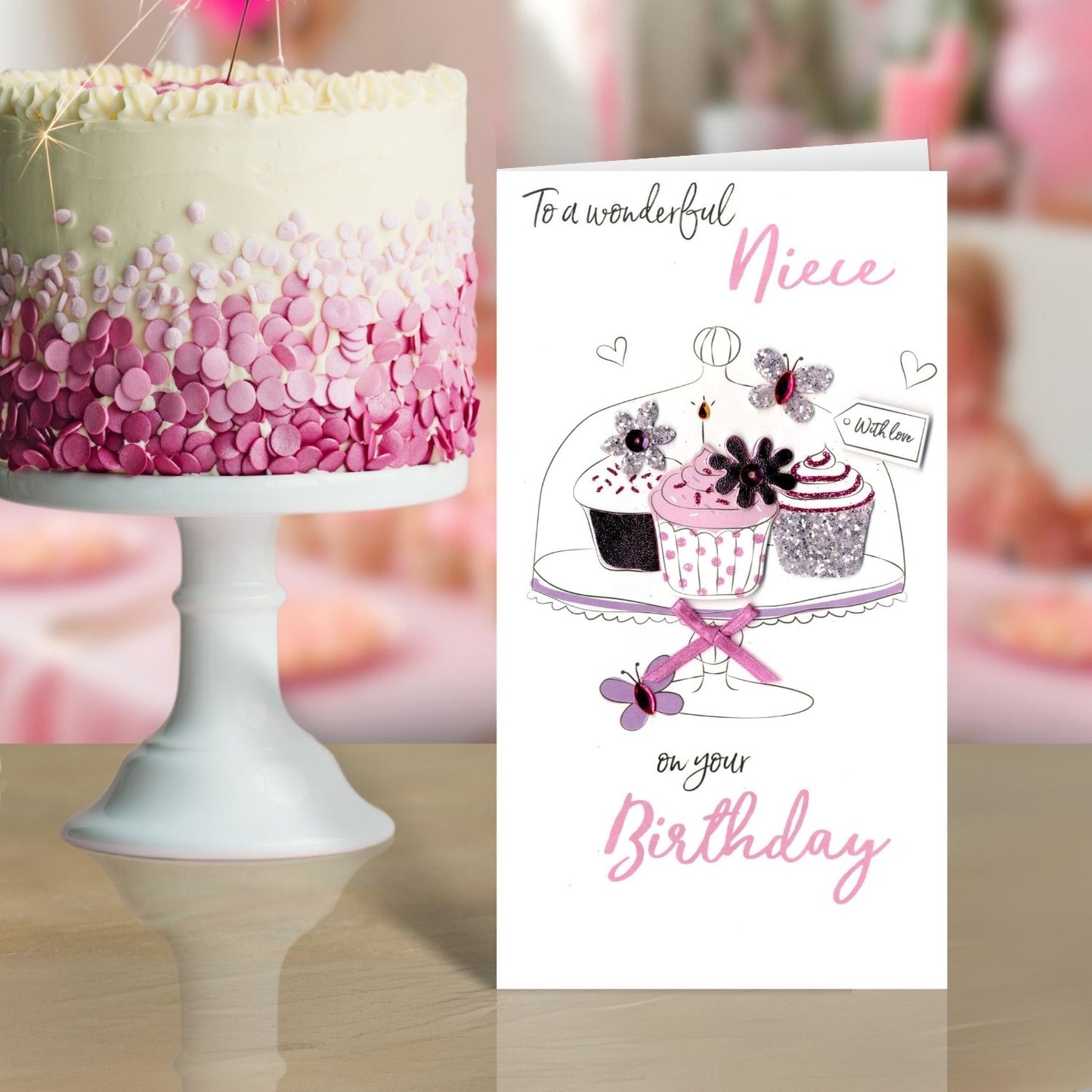 Wonderful Niece Birthday Greeting Card Hand-Finished