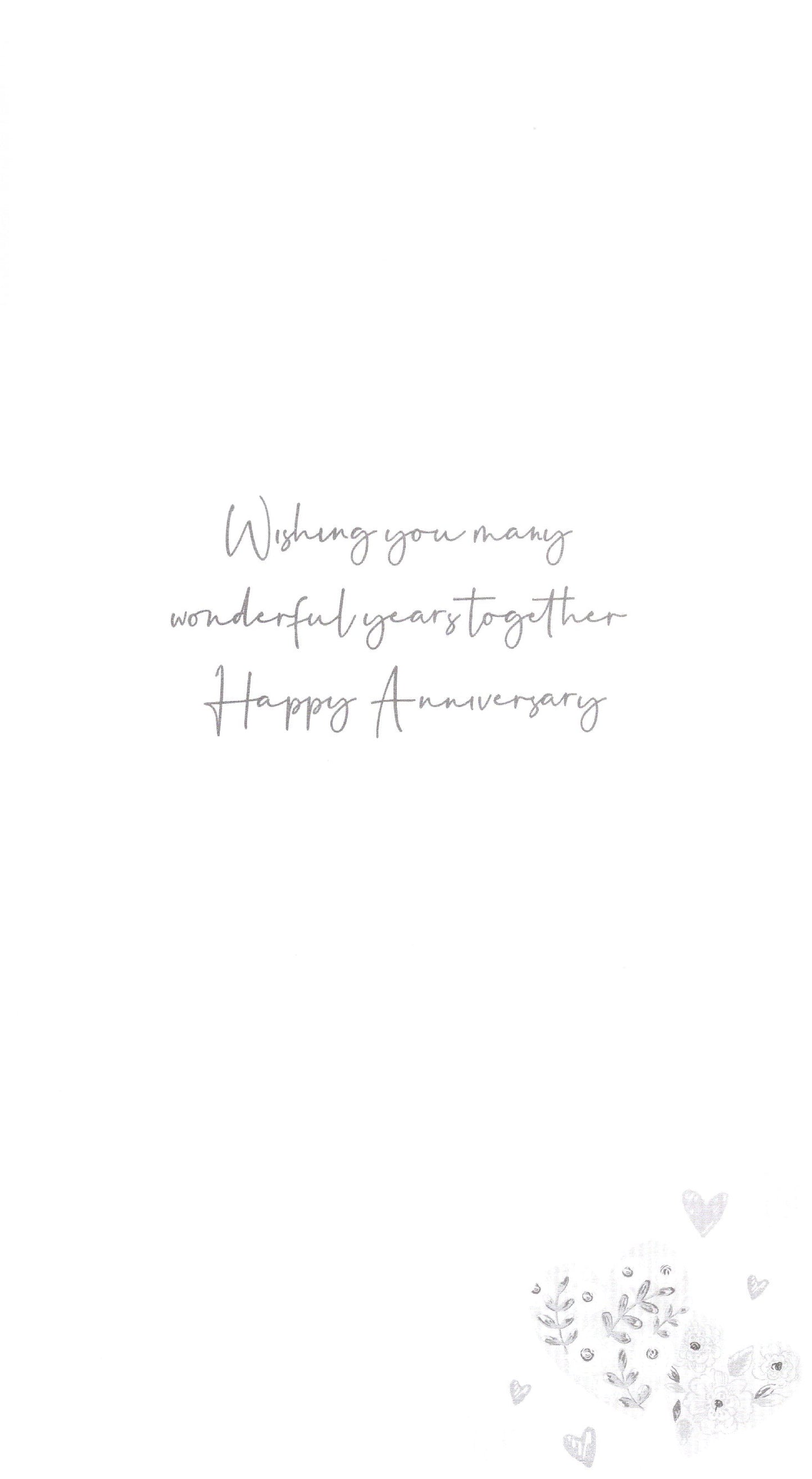 1st Wedding Anniversary  Greeting Card Hand-Finished