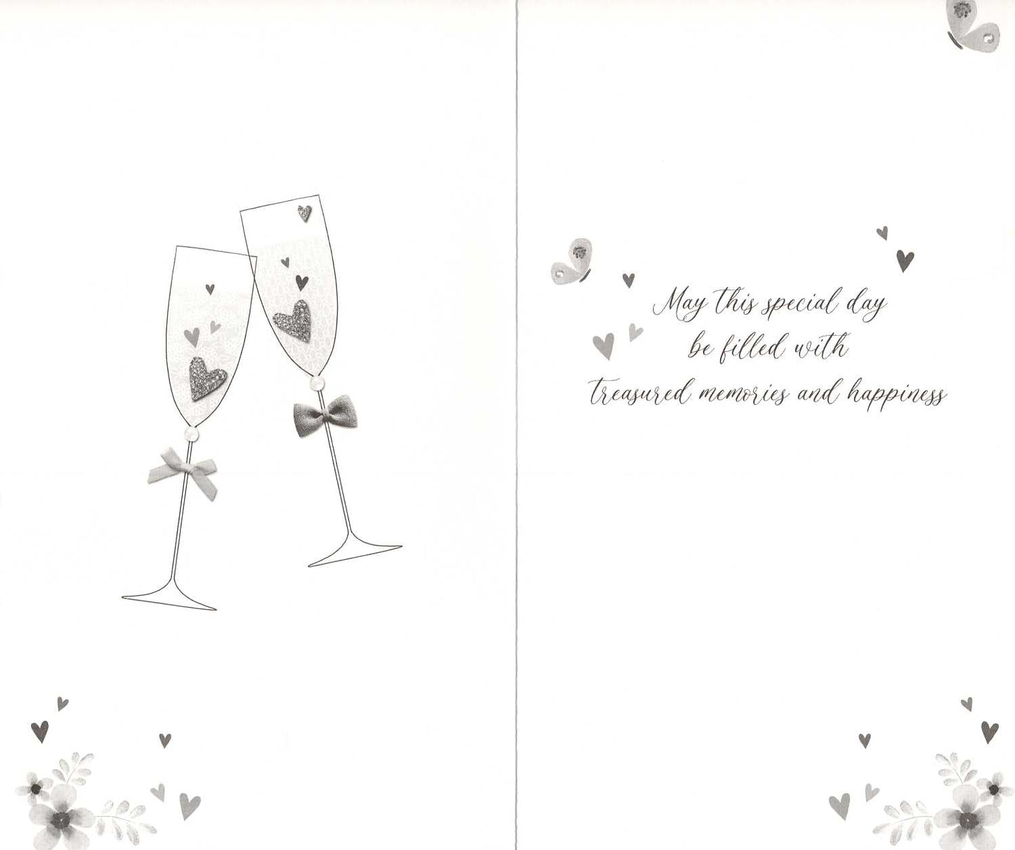 On Your Golden 50th Wedding Anniversary Card Embellished Champagne Greeting Card