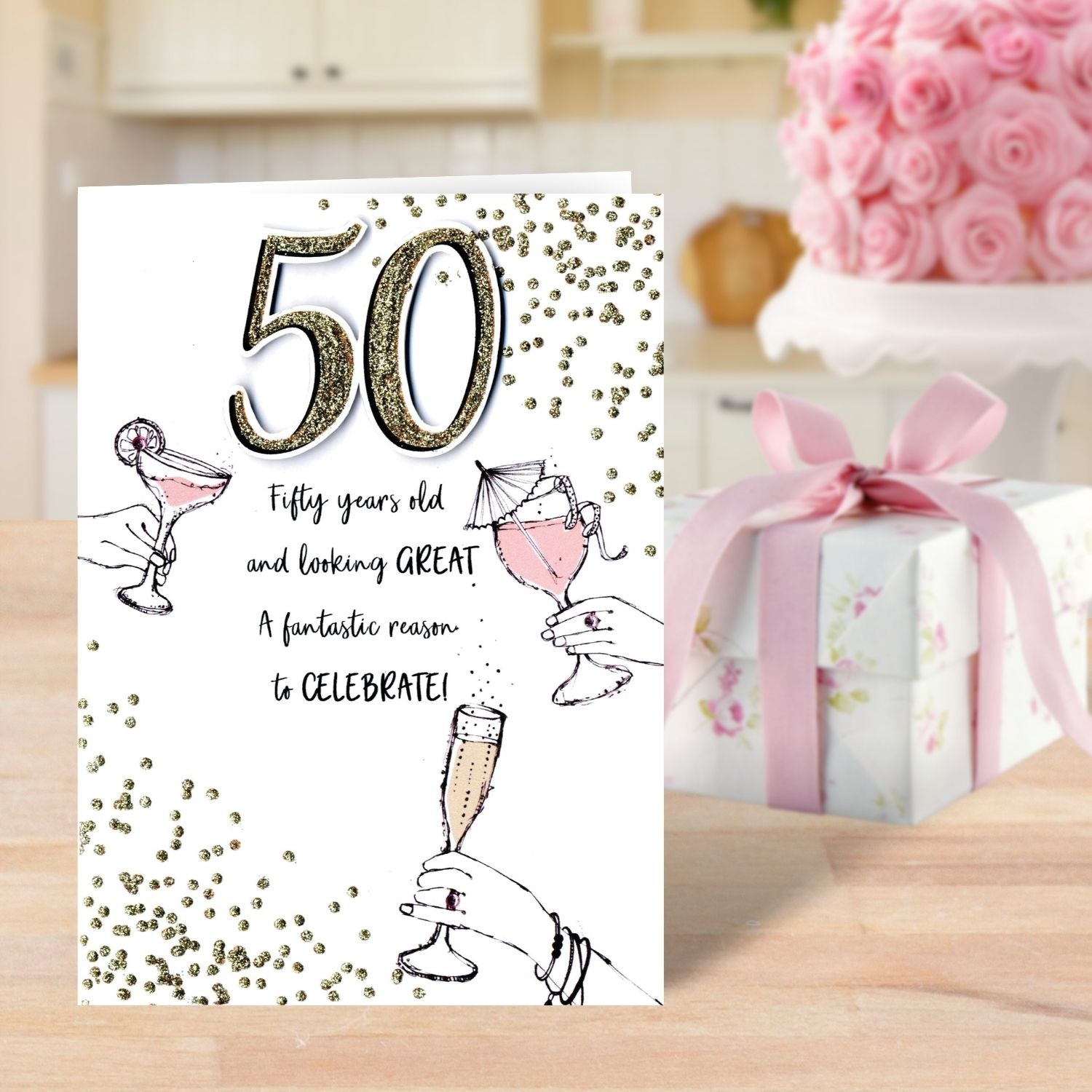 50 & Looking Great 50th Birthday Greeting Card – Love Kate's