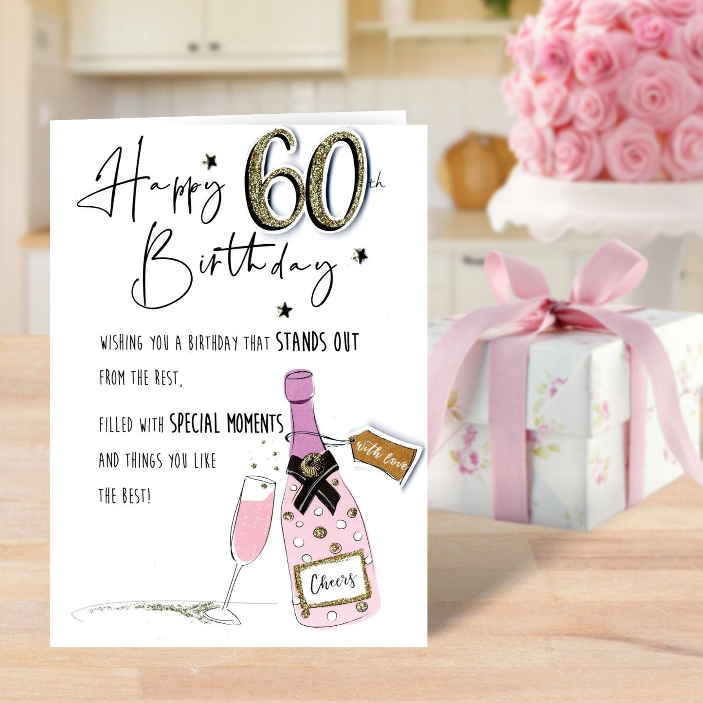 Champagne Happy 60th Birthday Greeting Card