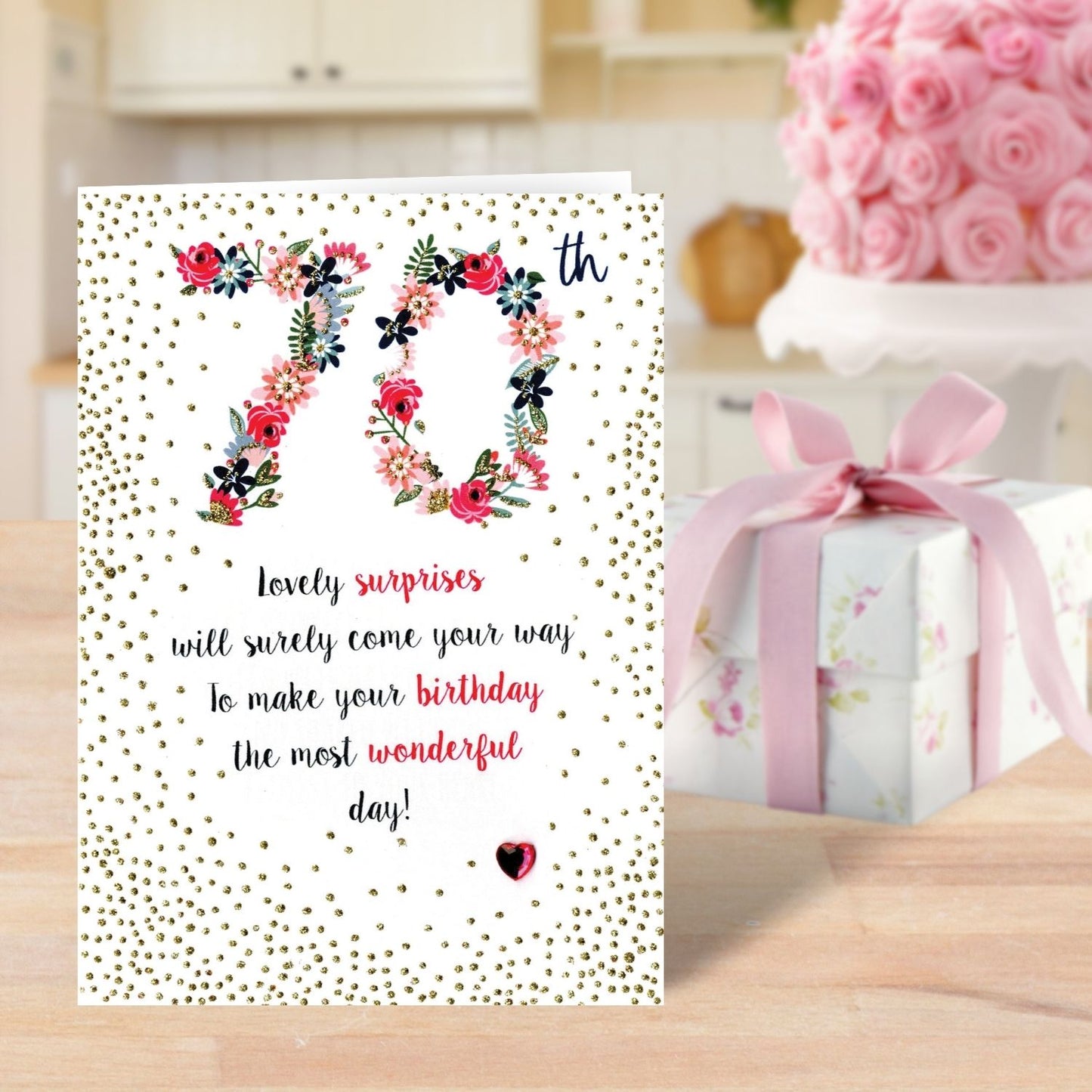 Lovely Surprise 70th Birthday Greeting Card