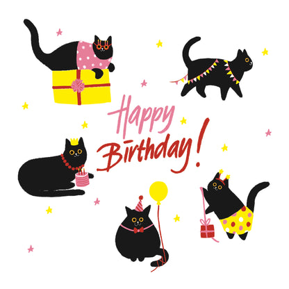 Scribbler Happy Birthday Cats Meow-Tastic Cat Party! Funny Birthday Card