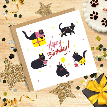 Scribbler Happy Birthday Cats Meow-Tastic Cat Party! Funny Birthday Card