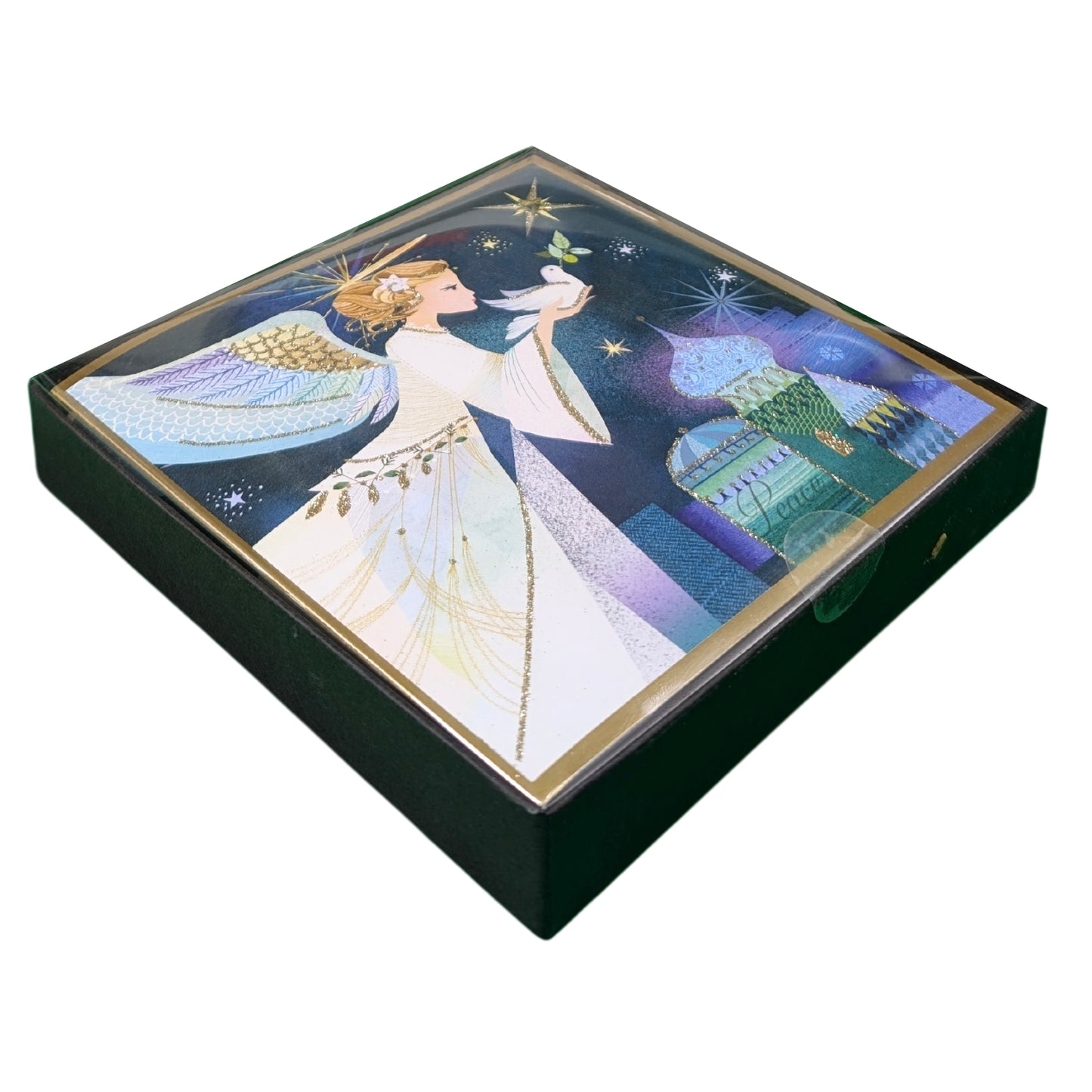 Box of 6 Angel Of Peace Luxury Hand-Finished Christmas Cards