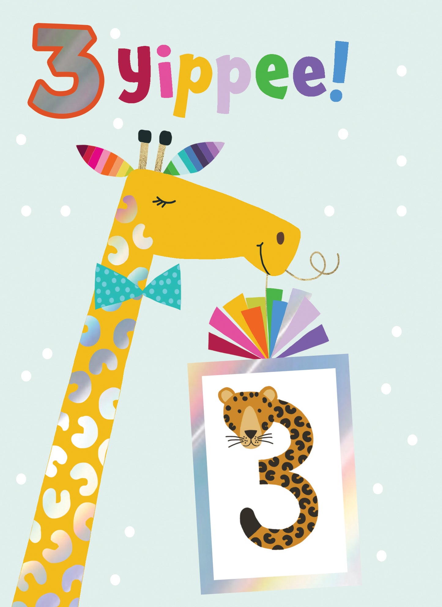 Boys 3rd Birthday 3 Yippee! Fun Kids Tattoo Cheeta Childrens Birthday Card