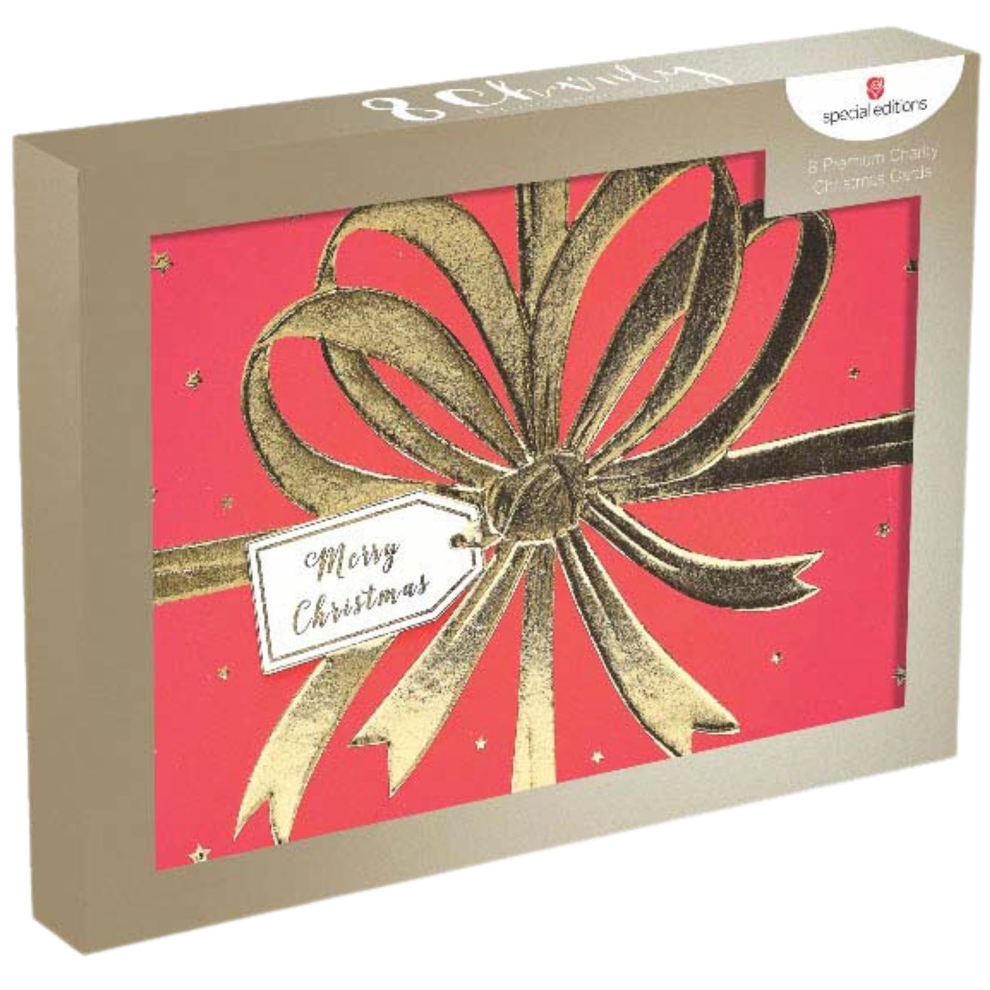 Box of 8 Gold Bow Alzheimer's Society Charity Christmas Cards