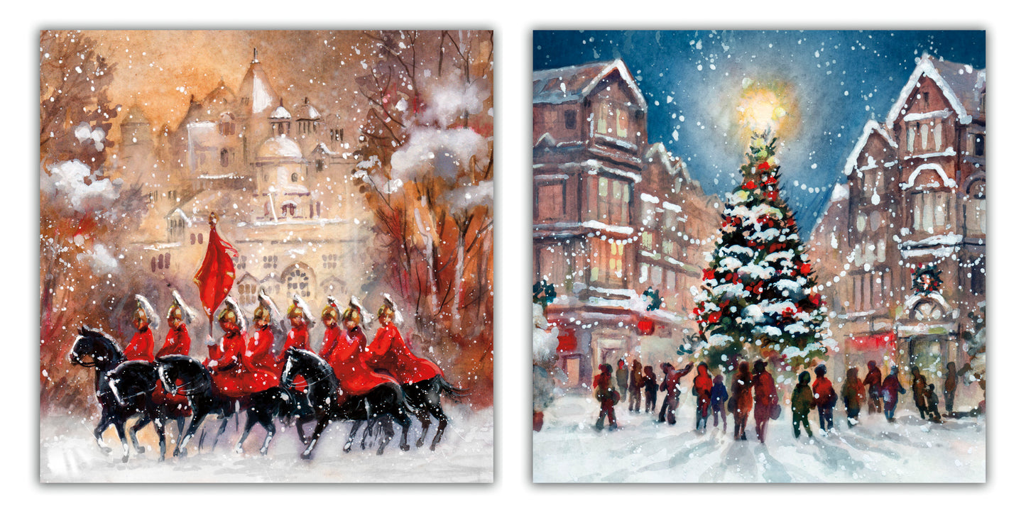 Box of 16 Festive Snow Scenes NSPCC Charity Christmas Cards