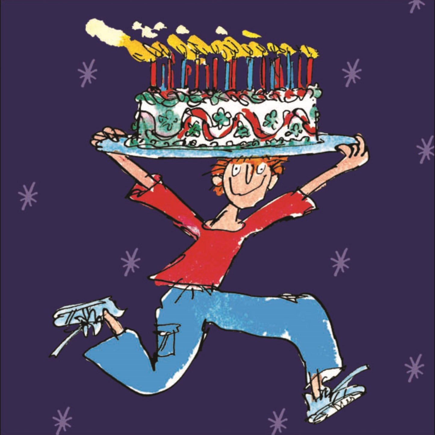 Quentin Blake Big Cake Happy Birthday Greeting Card