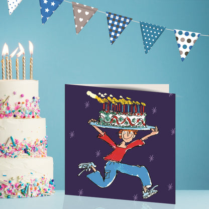 Quentin Blake Big Cake Happy Birthday Greeting Card