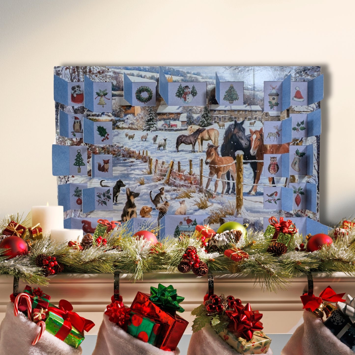 Caltime Festive Snowy Lane Traditional Christmas Advent Calendar