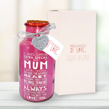 Special Mum Light Up Jar Messages Of Love Gift Range